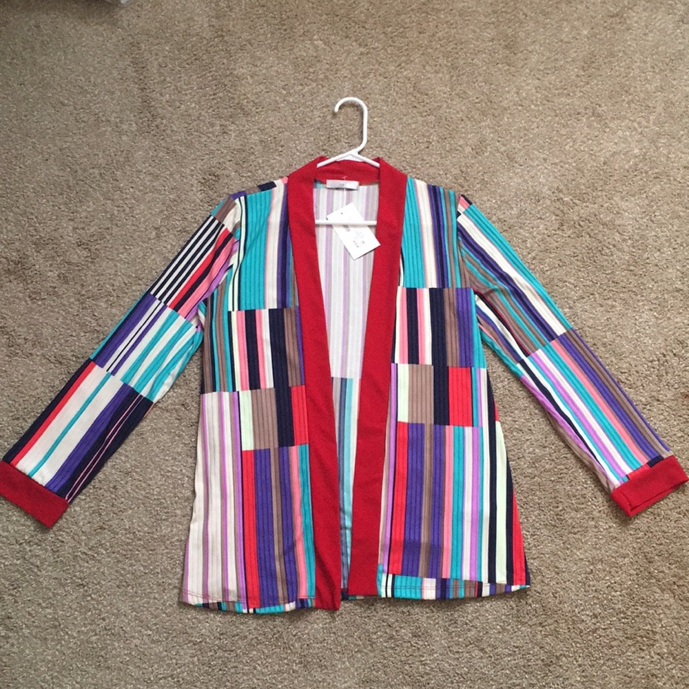 Multi-Colored Striped Three Piece Set
